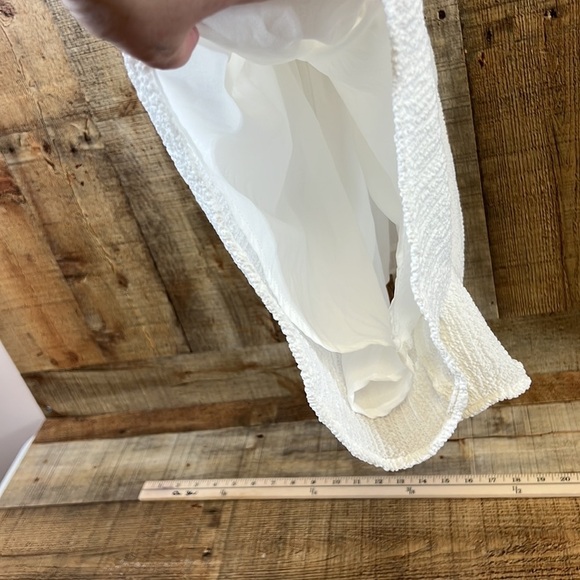 Sabo Romper Elasa Womens Small White Button Short Sleeve Textured Crinkle Swim - Picture 4 of 16